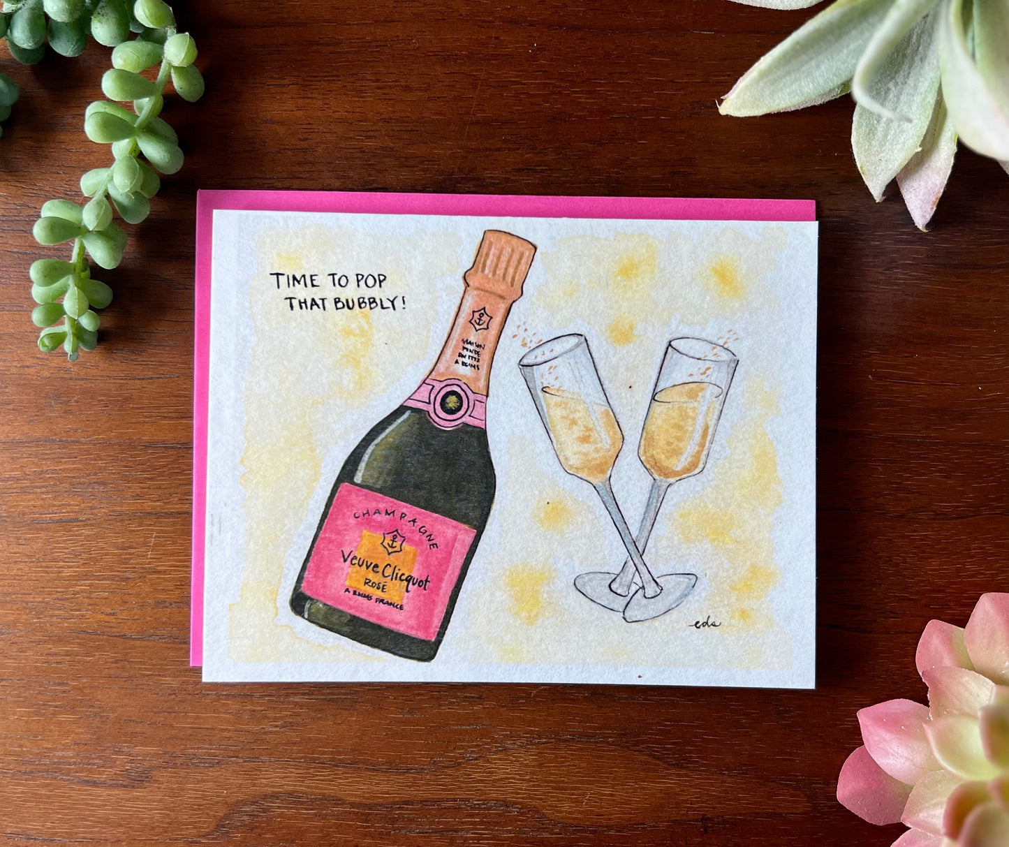 "Pop the Bubbly" Single Greeting Card